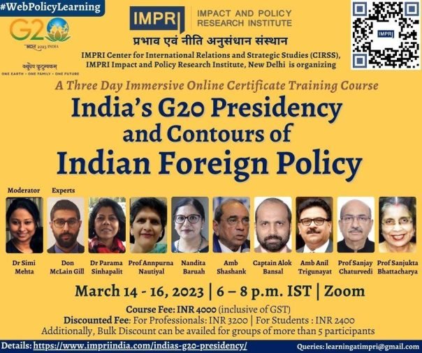 Indias G20 Presidency and Contours of Indian Foreign Policy WebPOlicyLearning march 2023 0 1 e1687722174112