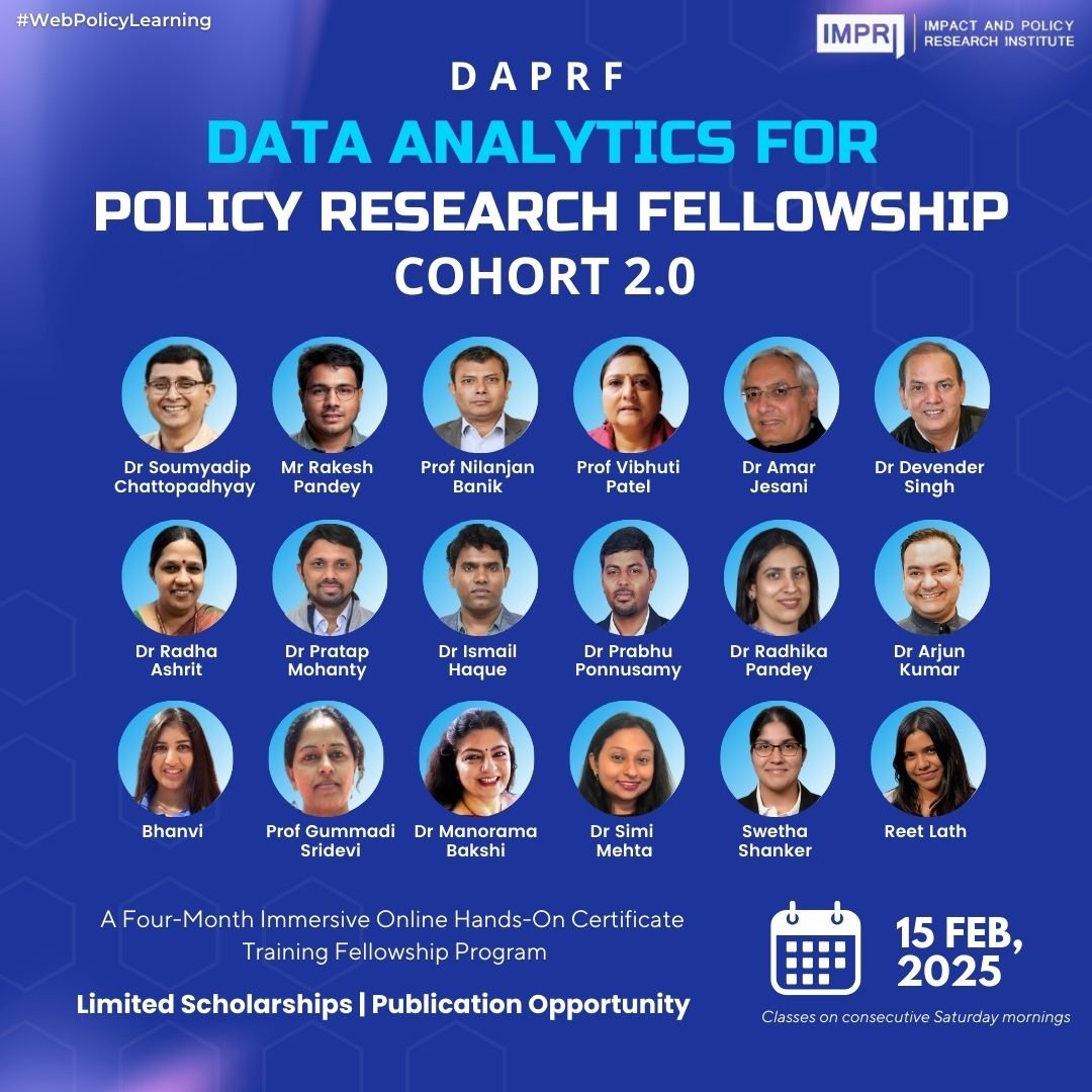 DAPRF Data Analytics for Policy Research Fellowship- Cohort 2.0
