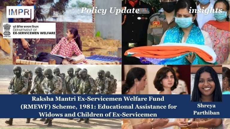 Raksha Mantri Ex-Servicemen Welfare Fund (RMEWF) Scheme, 1981: Educational Assistance for Widows and Children of Ex-Servicemen