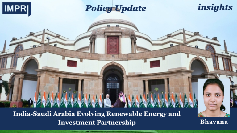India-Saudi Arabia Evolving Renewable Energy and Investment Partnership 2006-2025