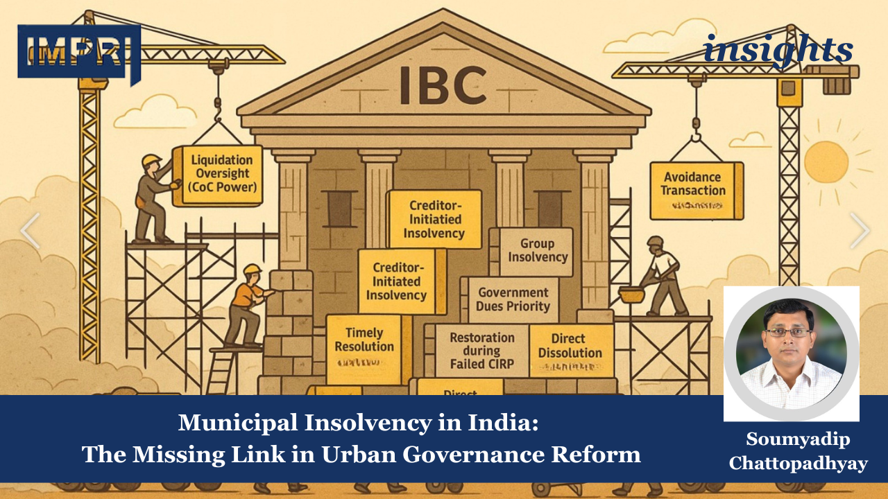 Center for the Study of Finance and Economics (CSFE) 5 Municipal Insolvency in India: The Missing Link in Urban Governance Reform
